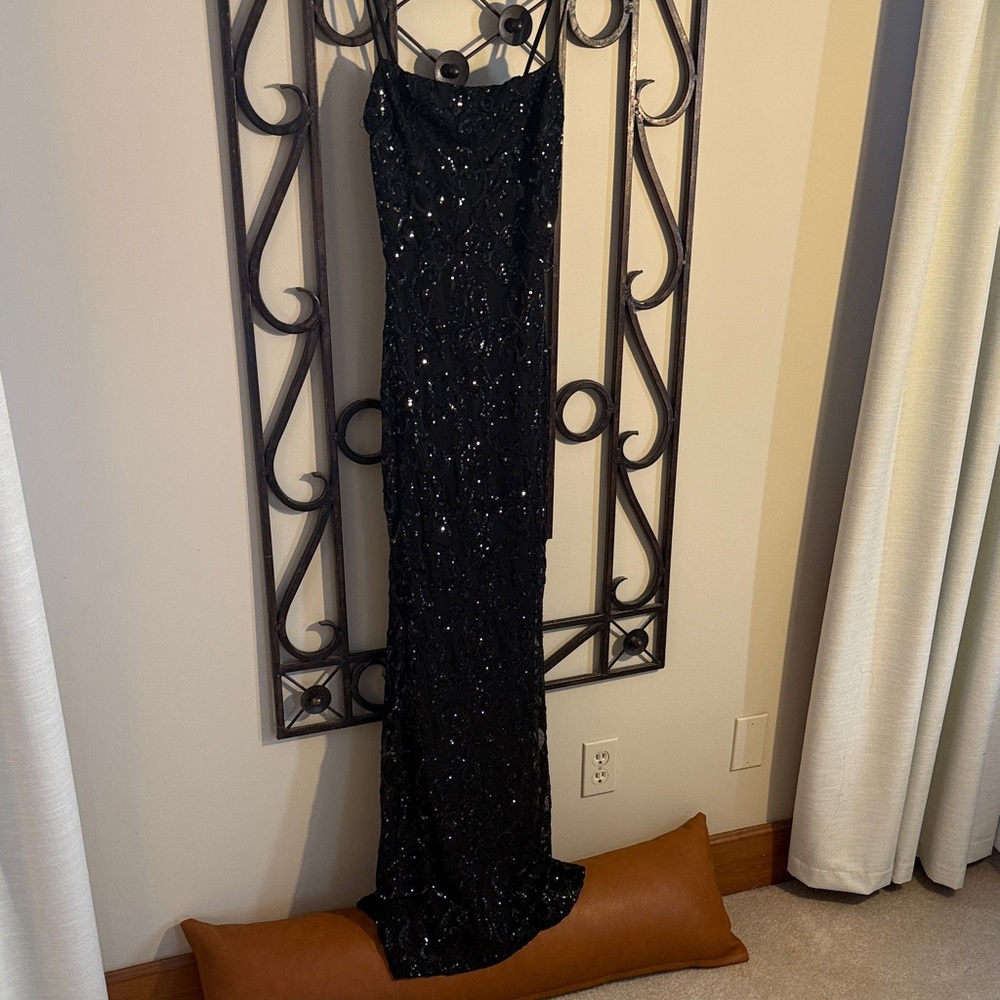 Elegant Black Sequin Gown